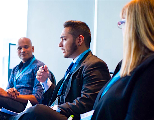 Giovan Bazan during a panel discussion