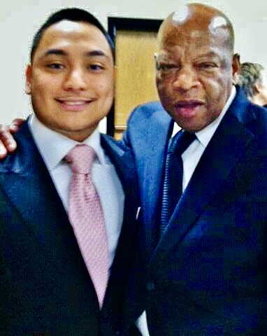 Giovan Bazan with Congressman John Lewis